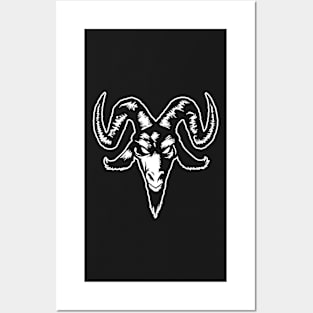 Satanic Goat Head (white) Posters and Art